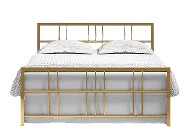 Cama De Ferro Lis Dourada Tamanho Casal 1,38x1,88 com 35cm do Chão