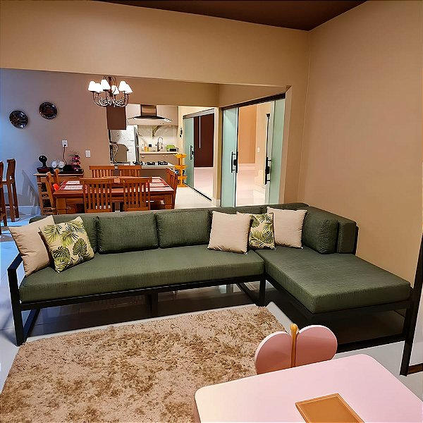 SOFÁ DE FERRO MAITE COM CHAISE 2,90X1,20