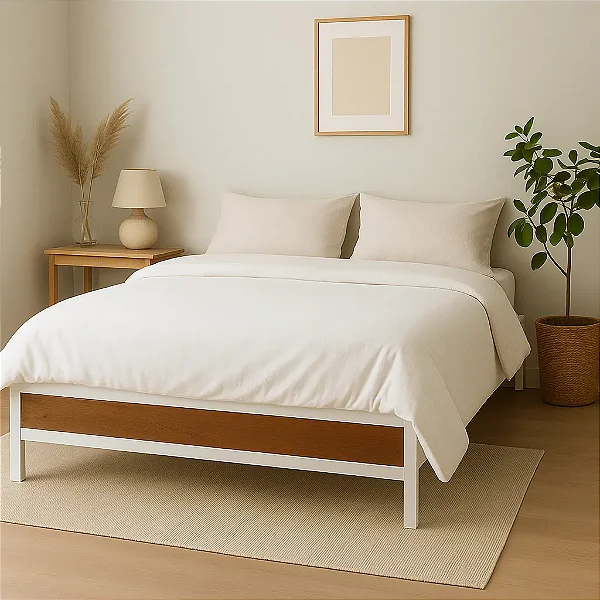 Cama box de Ferro Giovana Queen 1,58x1,98 com 20cm do chão