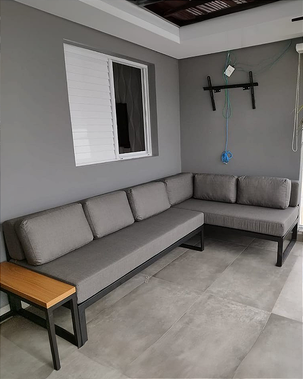 SOFÁ DE FERRO TIPO CANTO ALEMÃO 2,10x1,90x80