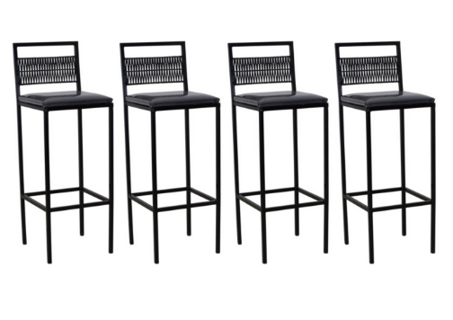 Conjunto com 4 Banquetas Kiara Preta