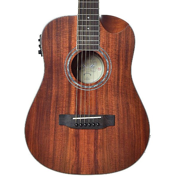 Violão Elétrico Seizi Baby Akira Half Cutaway Koa com Bag