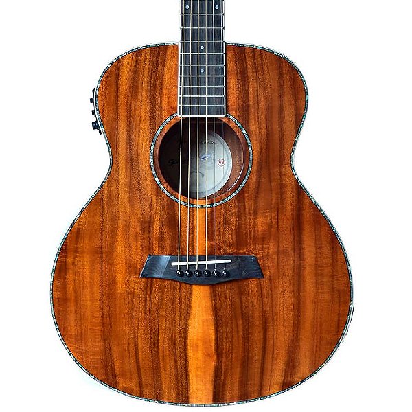 Violão Elétrico Seizi Mini Kyoto Solid Top Abalone Koa Gloss