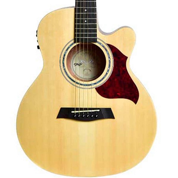 Violão Elétrico Seizi Kyoto Mini Cutaway Natural com Bag