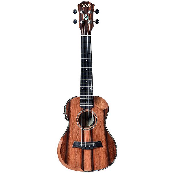 Ukulele Elétrico Seizi Bora-Bora Crush Concert Ebony com Bag
