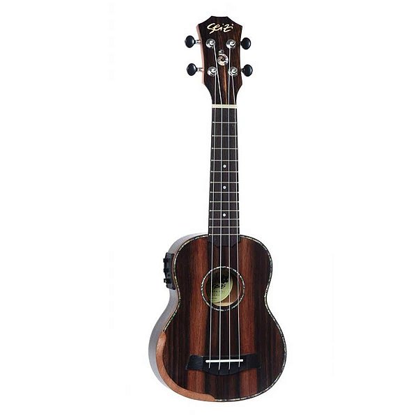 Ukulele Elétrico Seizi Bora-Bora Plus Soprano Ebony com Bag