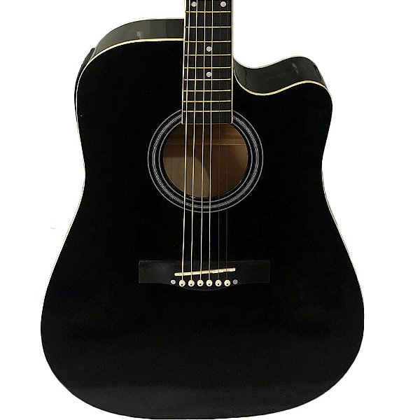 Violão Elétrico Harmony ABC-041 Aço Cutaway Preto