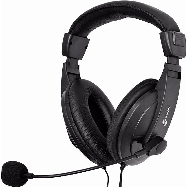 Fone de Ouvido Vinik Go Play FM35 Headset Preto com Microfone