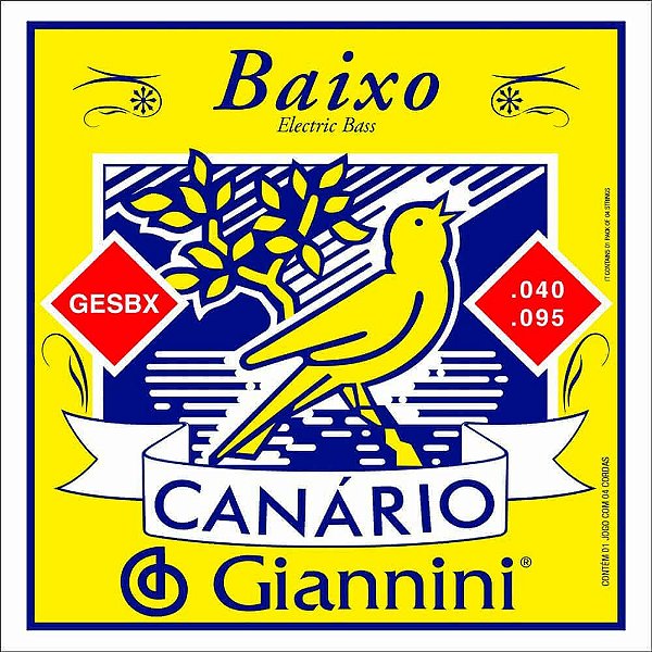 Encordoamento Giannini GESBX Canário 040 para Contrabaixo 4c