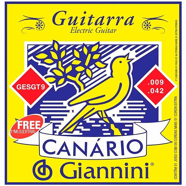 Encordoamento Giannini GESGT .009/.042 Canário Para Guitarra