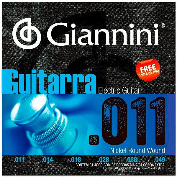 Encordoamento Giannini GEEGST11 .011/.049 para Guitarra