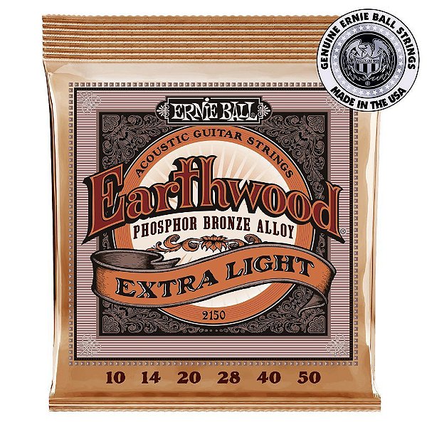 Encordoamento Ernie Ball Earthwood 2150 .010 para Violão