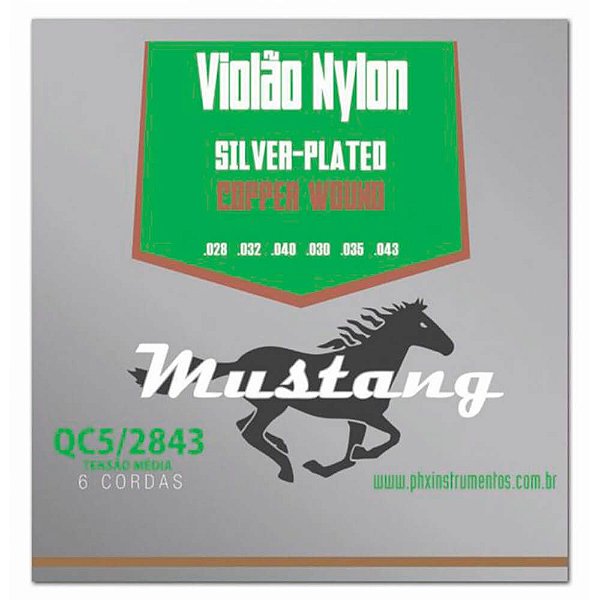 Encordoamento Mustang QC5 Tensão Média para Violão Nylon
