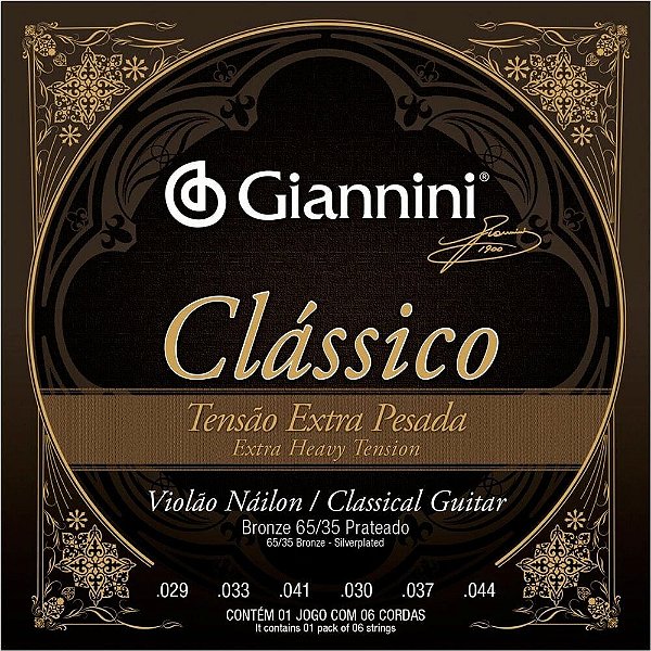 Encordoamento Giannini Genwxpa Clássico Extra Pesada Nylon