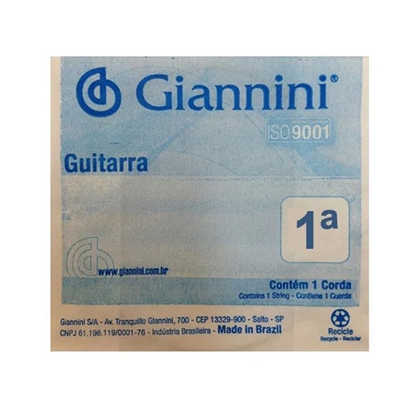 Corda Avulsa Giannini GEEGST10 Primeira Mi para Guitarra