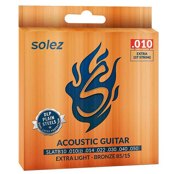 Encordoamento Solez SLATB10 010/050 Bronze para Violão Aço