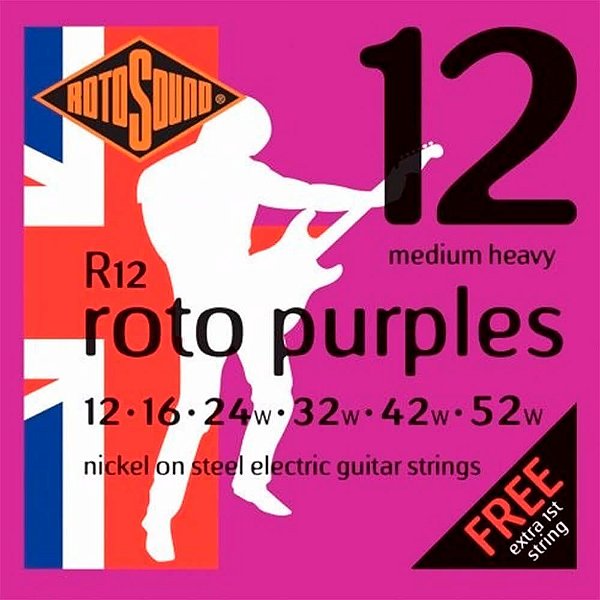 Encordoamento Rotosound R12 Pink .012/.052 para Guitarra