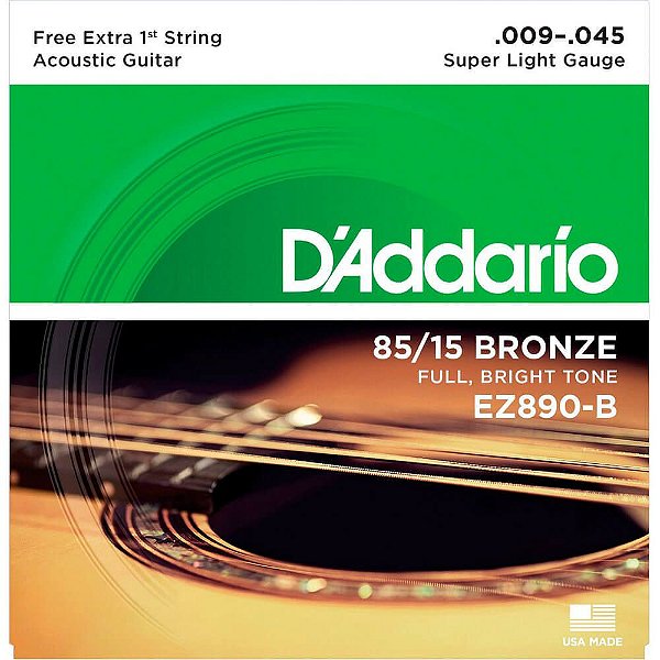 Encordoamento D'addario EZ890B Bronze 009/045 P/ Violão Aço