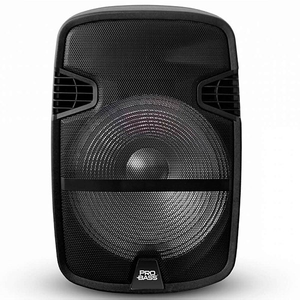 Caixa Ativa Portátil Pro Bass Street 15" 150W com Microfone