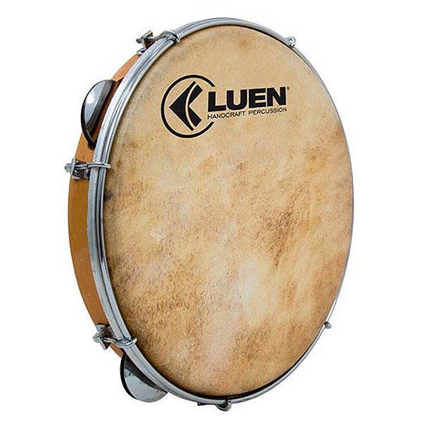 Pandeiro Luen 10" Folha Pinho com Pele Cabra