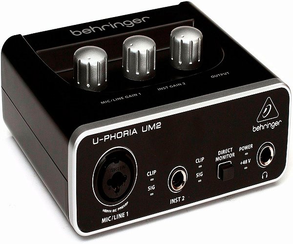 Interface de Áudio Behringer U-Phoria UM2 USB