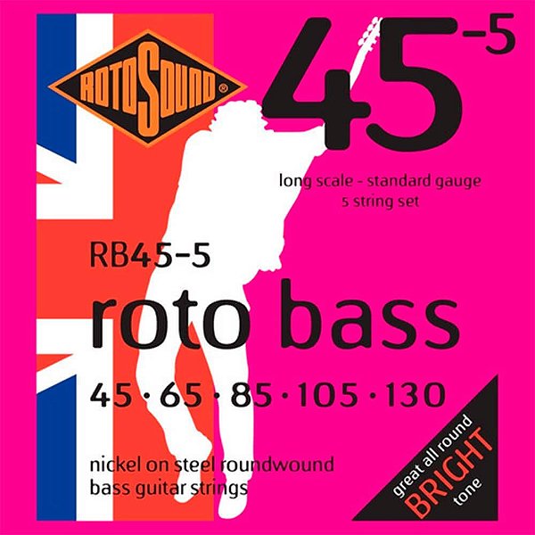 Encordoamento 5C Rotosound RB45-5 045/130 para Contrabaixo