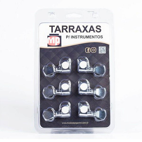 Tarraxas Paganini PTG-720 Cromadas para Violão ou Guitarra