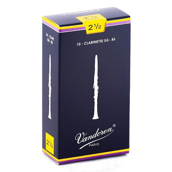 Palheta Vandoren Tradicional Nº 2,5 para Clarinete Sib