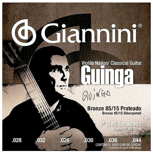 Encordoamento Giannini SSCGG Tensão Alta Guinga Violão Nylon