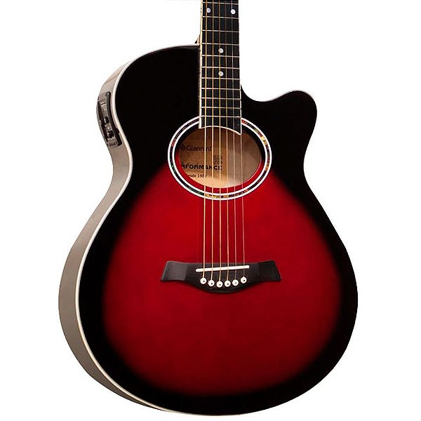 Violão Elétrico Giannini GSF-1D Red Burst com Cutaway