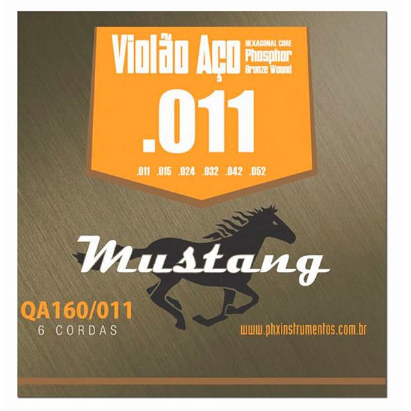 Encordoamento Mustang QA160 .011/.052 para Violão Aço