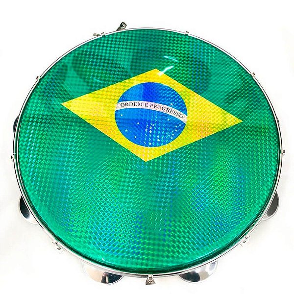 Pandeiro Acrílico Phx 97A BL 12" Azul Pele Brasil Verde