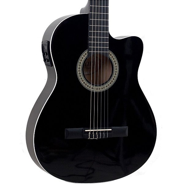 Violão Eletro-Acústico Giannini NF-14 Flat Nylon Black