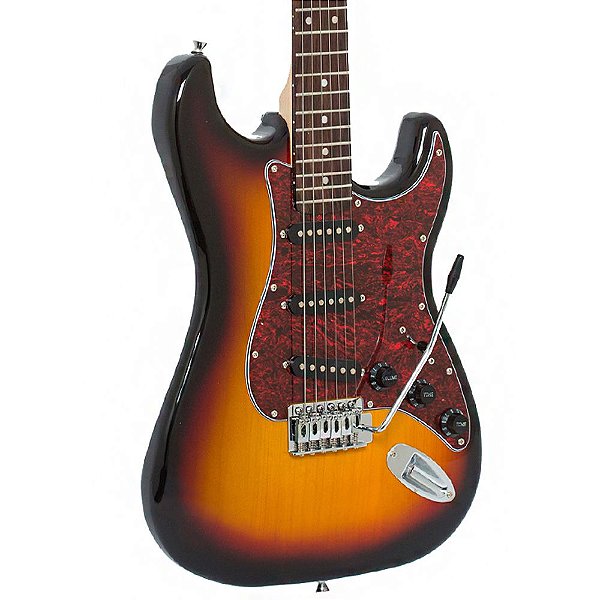 Guitarra Strato Giannini G-100 3TS Sunburst Escudo Tortoise