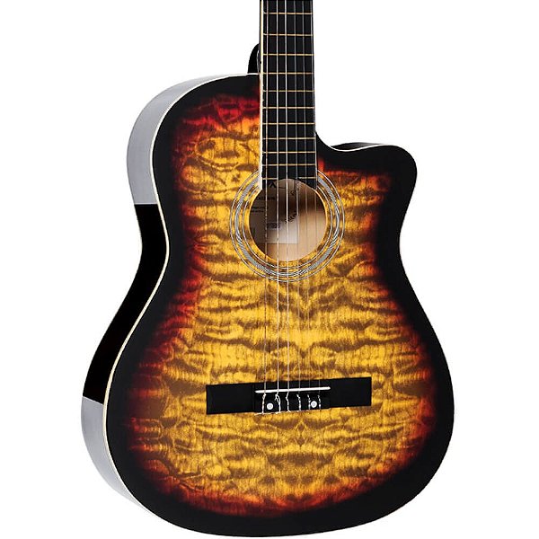 Violão Acústico Vogga VCA226N Nylon Clássico Yellow Sunburst
