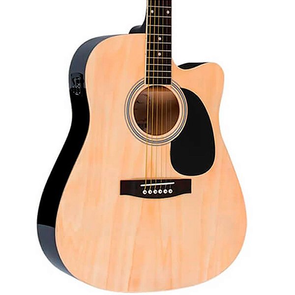 Violão Elétrico Vogga VCK370NT Natural Folk com Cutaway