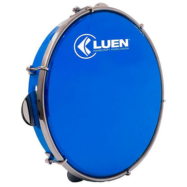 Pandeiro Luen Percussion 10" ABS com Pele Holográfica Azul