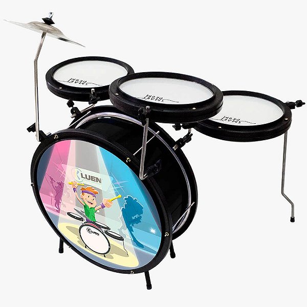 Bateria Infantil Luen Percussion Smart Drum Preta