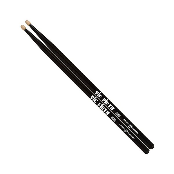 Par de Baquetas Vic Firth American Classic 5A Preta Ponta de Madeira
