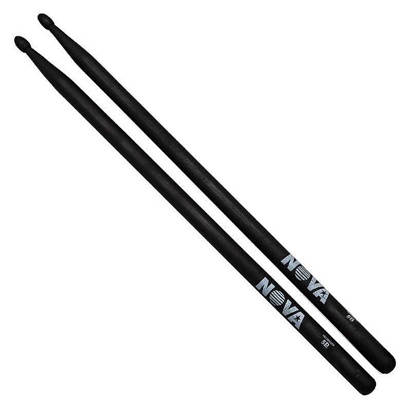 Par de Baquetas Vic Firth Nova 5B Preta Ponta de Madeira