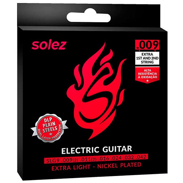 Encordoamento Solez SLG9 009/042 Extra Leve para Guitarra