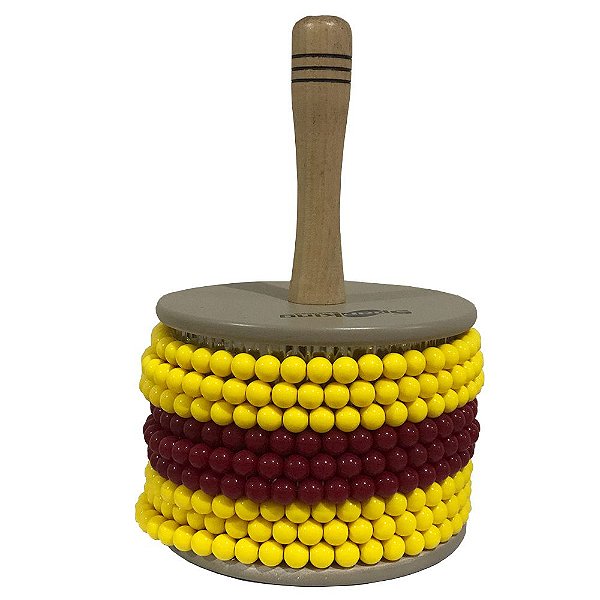 Afoxé Spanking Tampa de Madeira Amarelo e Vermelho