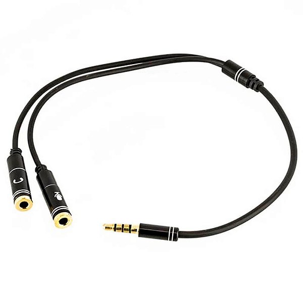 Cabo Adaptador MXT P3 Macho para 2 P2 Fêmea 20cm