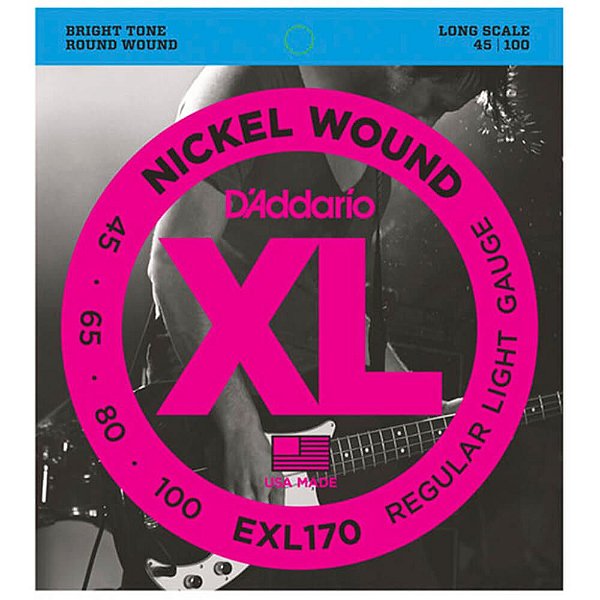 Encordoamento  D'addario EXL170 4C .45/.100 para Contrabaixo