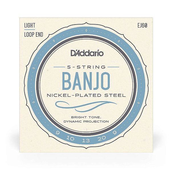 Encordoamento D'Addario EJ60 0.09 para Banjo 5C