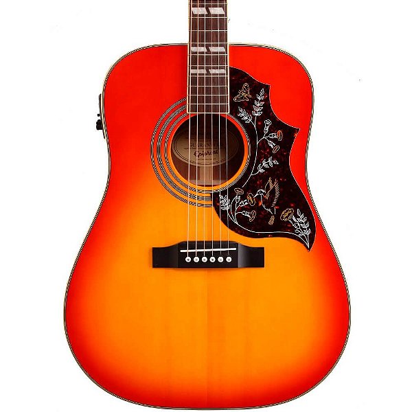Violão Elétrico Epiphone Hummingbird Studio Folk Faded Cherry