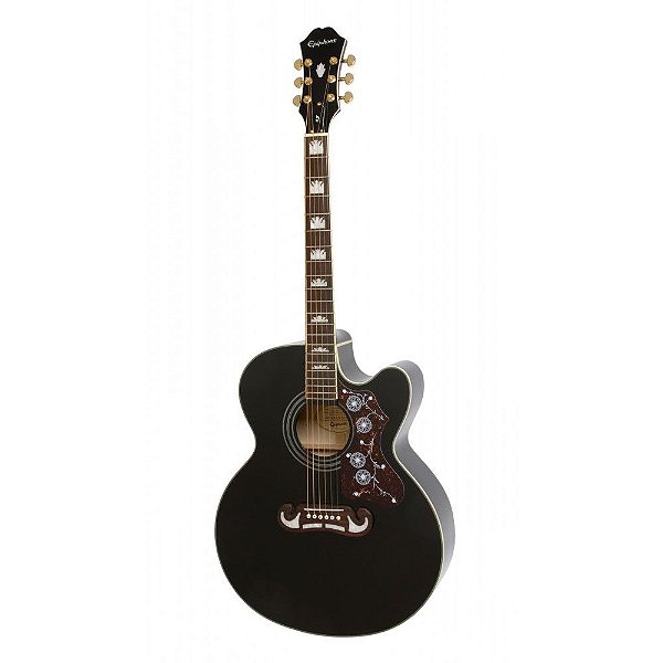 Violão Eletro-acústico Epiphone EJ-200 CE Gold Jumbo Black