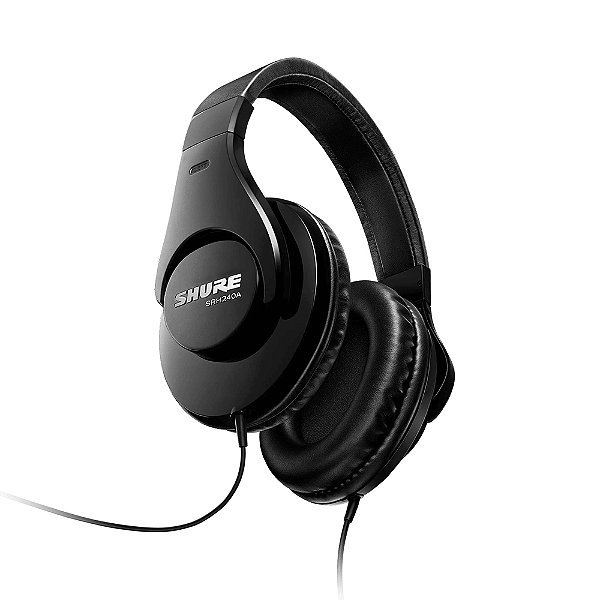 Fone de ouvido Shure SRH240A-BK circumaural com fio