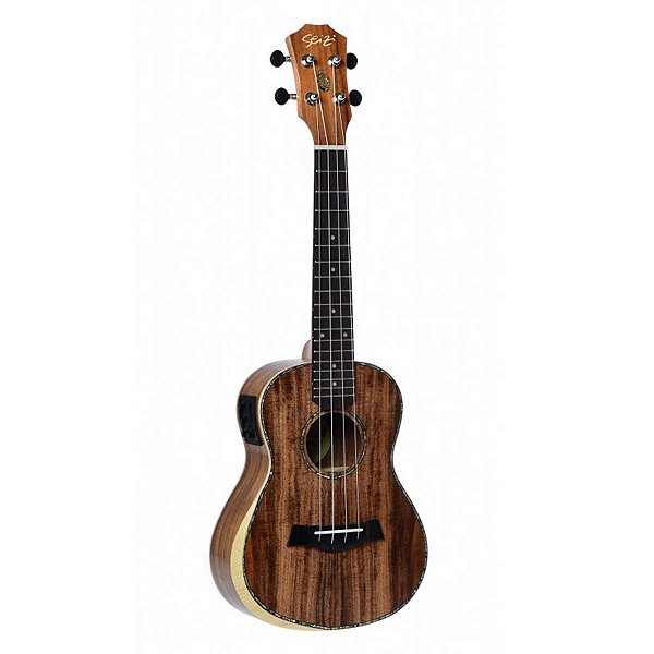 Ukulele Eletro-Acústico Seizi Kauai Concert Koa com Bag