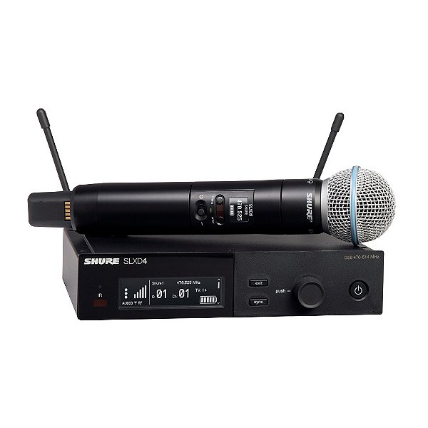 Microfone Dinâmico Shure SLXD24B58-G58 Beta58A Sem Fio